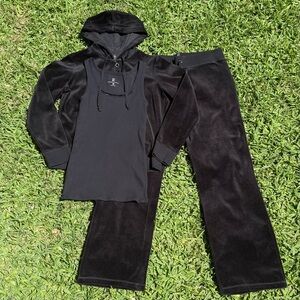 NY&C Velvet Sweatsuit with Beaded Tank